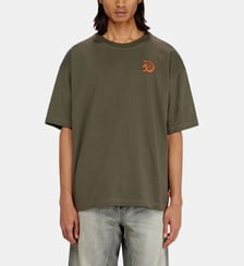 T-shirt en jersey avec imprimé floqué Diesel