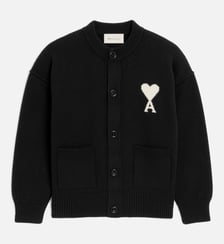 Cardigan col rond unisexe en laine Ami de Coeur AMI Paris