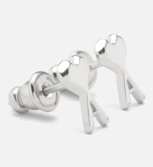 Boucles d'Oreilles Martelées Argentées Ami De Coeur unisexes En Laiton AMI Paris