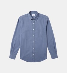 Chemise manches longues en coton avec poche poitrine ronde Serge Blanco