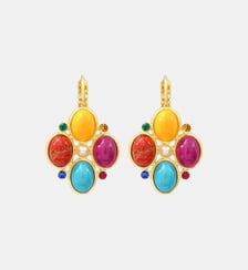 Boucles d'oreilles dormeuses nacrées Océane  doré à l'or fin - Oceane Satellite