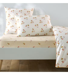 Drap-housse enfant, en 50% coton recyclé, bonnet 25 cm, imprimé fruits La Redoute Interieurs