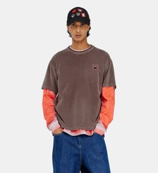 T-shirt en chenille avec patch blason Diesel