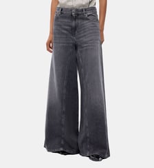 Jean évasé super wide leg en denim noir Pinko