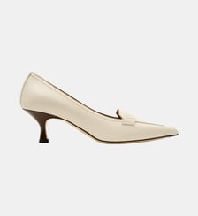 Moino - Mocassins En Cuir Lisse Latte Parallèle
