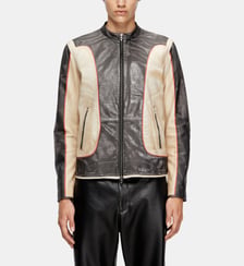 Veste de motard en cuir effet trompe-l'œil Diesel