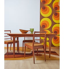 Table à manger scandinave en bois clair Karla N°1060- Produit chiné Debongout
