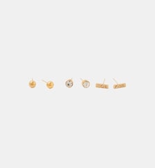Set de 3 puces d'oreilles acier inoxydable doré Balaboosté