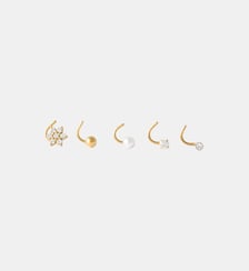 Set de 5 piercings en acier inoxydable et strass de zircon Balaboosté