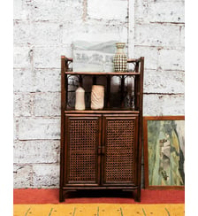 Étagère en rotin foncé Gaëlle N°773- Produit chiné Debongout