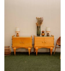 Paire de 2 tables de chevets en orme au style Art Déco Maïa N°1504- Produit chiné Debongout