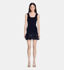 Robe courte en maille à studs Sandro