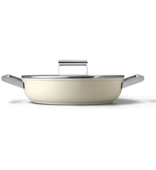 Sauteuse 28cm céramique crème avec couvercle Smeg