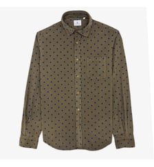 Chemise manches longues en coton à pois Serge Blanco