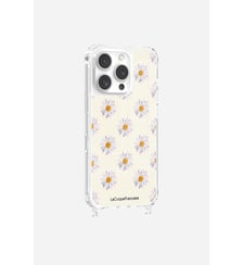 Coque de téléphone glossy marguerites avec anneaux pour iPhone 16 Pro La Coque Française