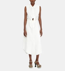 Robe midi en mélange de lin avec détail nœud Diesel