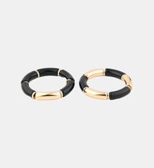 Set de 2 bracelets tubes noirs et dorés Balaboosté
