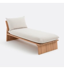 Méridienne de jardin en eucalyptus, avec coussins La Redoute Interieurs
