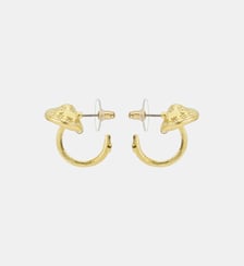 Boucles d'oreilles créoles dorées champignon Les Néréides