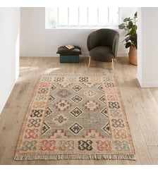 Tapis kilim jute et coton effet used La Redoute Interieurs