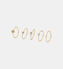 Set de 5 piercings nez anneaux dorés en argent garanti 925 Balaboosté