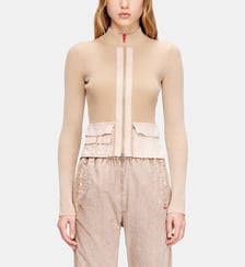 Cardigan zippé avec poches cargo en denim Diesel