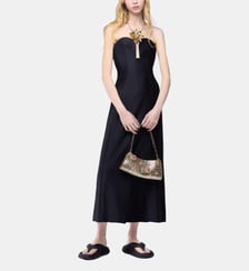 Robe midi en jersey de viscose avec bustier structuré en forme de cœur Rabanne