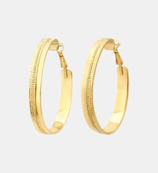 Boucles d'oreilles créoles   doré à l'or fin - Ashanti Satellite