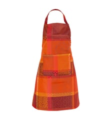 Tablier pur coton enduit motif jacquard multicolore orange Mille wax creole Garnier Thiebaut