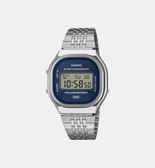 Montre Casio vintage Argenté, Bleu A140WE-2AEF Casio