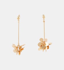 Boucles d'oreilles pendantes avec fleurs en métal Balaboosté