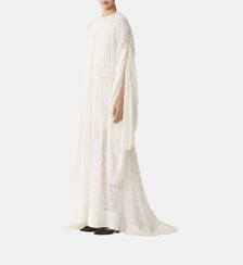 Robe Longue En Soie À Plumetis Lanvin