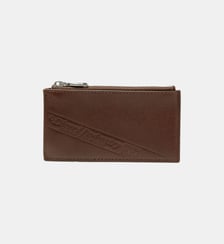 Porte-cartes en cuir avec fermeture éclair Diesel