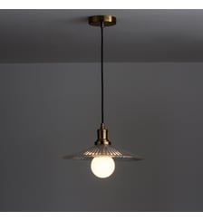 Suspension laiton et verre strié Ø35,5 cm La Redoute Interieurs