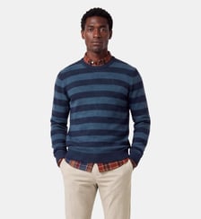 Pull Mirzan rayé laine col rond Serge Blanco