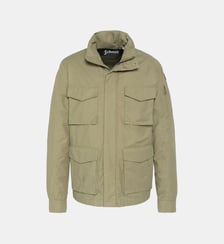 Veste droite à capuche en coton et nylon Schott