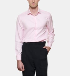 Chemise rose en large twill coupe droite Atelier Privé