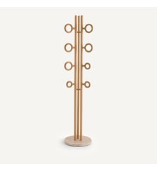 Porte-manteau anneaux chêne et travertin AM.PM