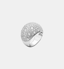 Bague cocktail Luna, Lune, Métal rhodié Swarovski