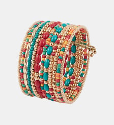 Manchette large perles de rocailles multicolore Balaboosté