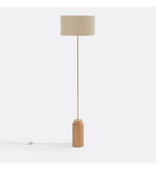 Lampadaire en chêne, métal et lin La Redoute Interieurs