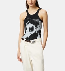 Reimagine pinko x ribbed tank top with crotch print patrick mcdowell Pinko