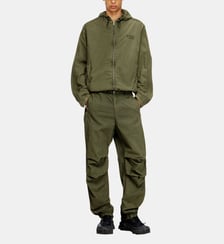 Veste à capuche zippée en popeline de coton Diesel