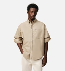 Chemise Boxy Ami De Coeur Brodé en Coton AMI Paris