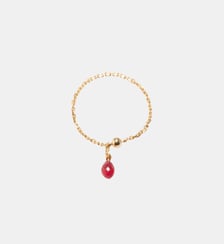 Bague chaînette pampille Mia - Or 750‰ Rubis YAY Paris