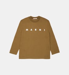 T-shirt en jersey à manches longues avec logo Marni Marni