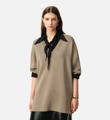 Pull Col V Manches Courtes en Laine AMI Paris