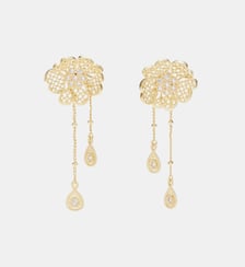 Boucles d'oreilles deux en un fil d'or Les Néréides