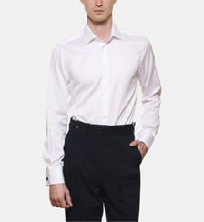 Chemise blanche en twill poignets mousquetaires coupe cintrée Atelier Privé