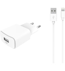 Chargeur secteur USB 2.4A + Cable lightning blanc Essentiel B